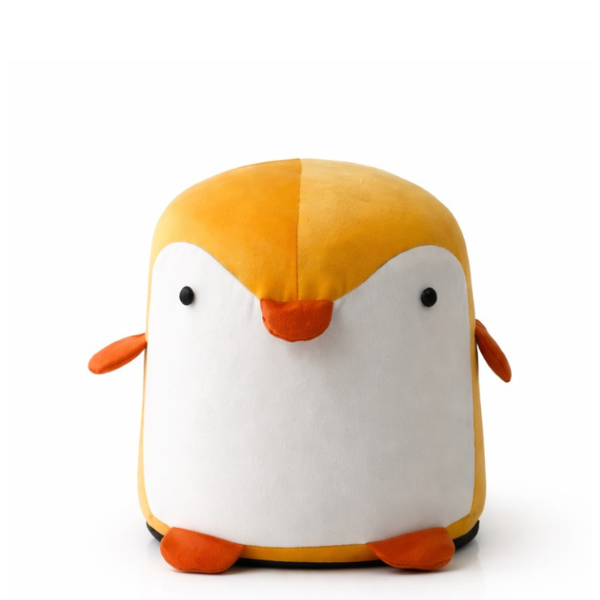 Taburet copii tip pinguin, lemn masiv, sezut confortabil, cu maner, practic si elegant