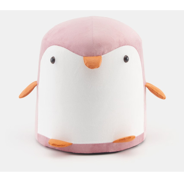 Taburet copii tip pinguin, lemn masiv, sezut confortabil, cu maner, practic si elegant