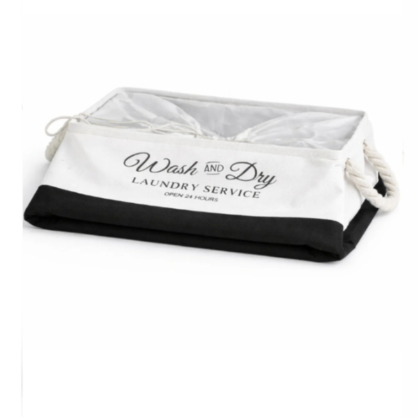 Cos de rufe textil pliabil, impermeabil, cu manere, 39.5x28.1x21.8 cm