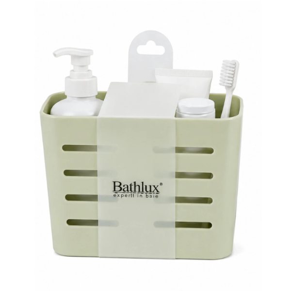 Suport organizator pentru baie Bathlux, autoadeziv, 12x18.5x9 cm