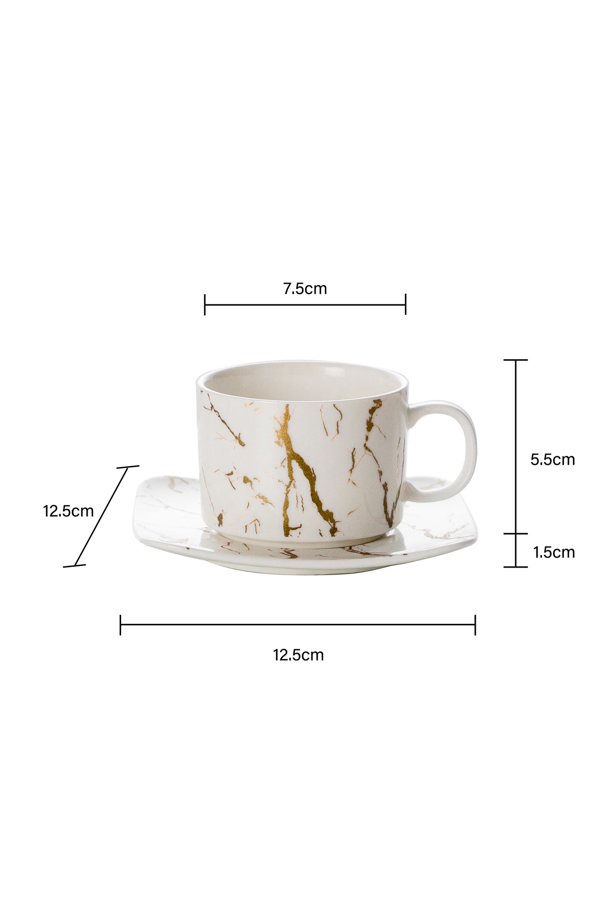 Set de 2 cești cu 2 farfurioare, 180 ml - Marble Collection