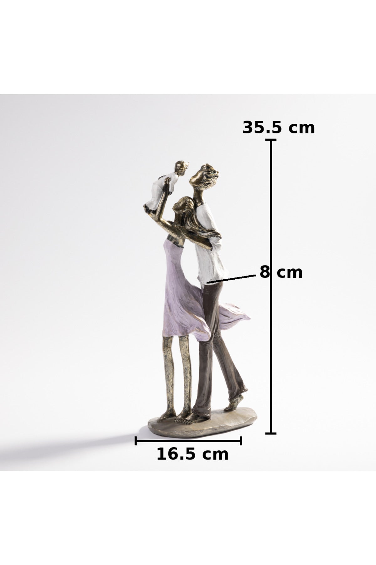 Figurină decorativă familie cu copil, statuetă romantică 35.5 cm