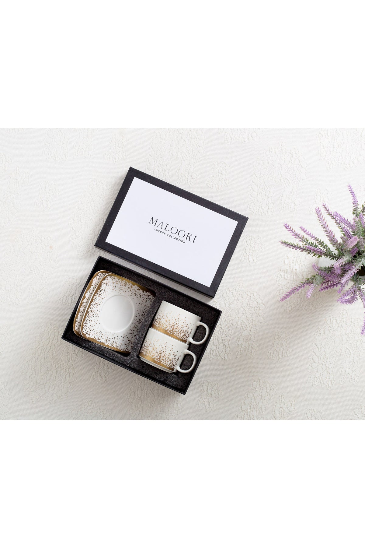 Set de 2 cești cu 2 farfurioare, 180 ml - Snowing Collection