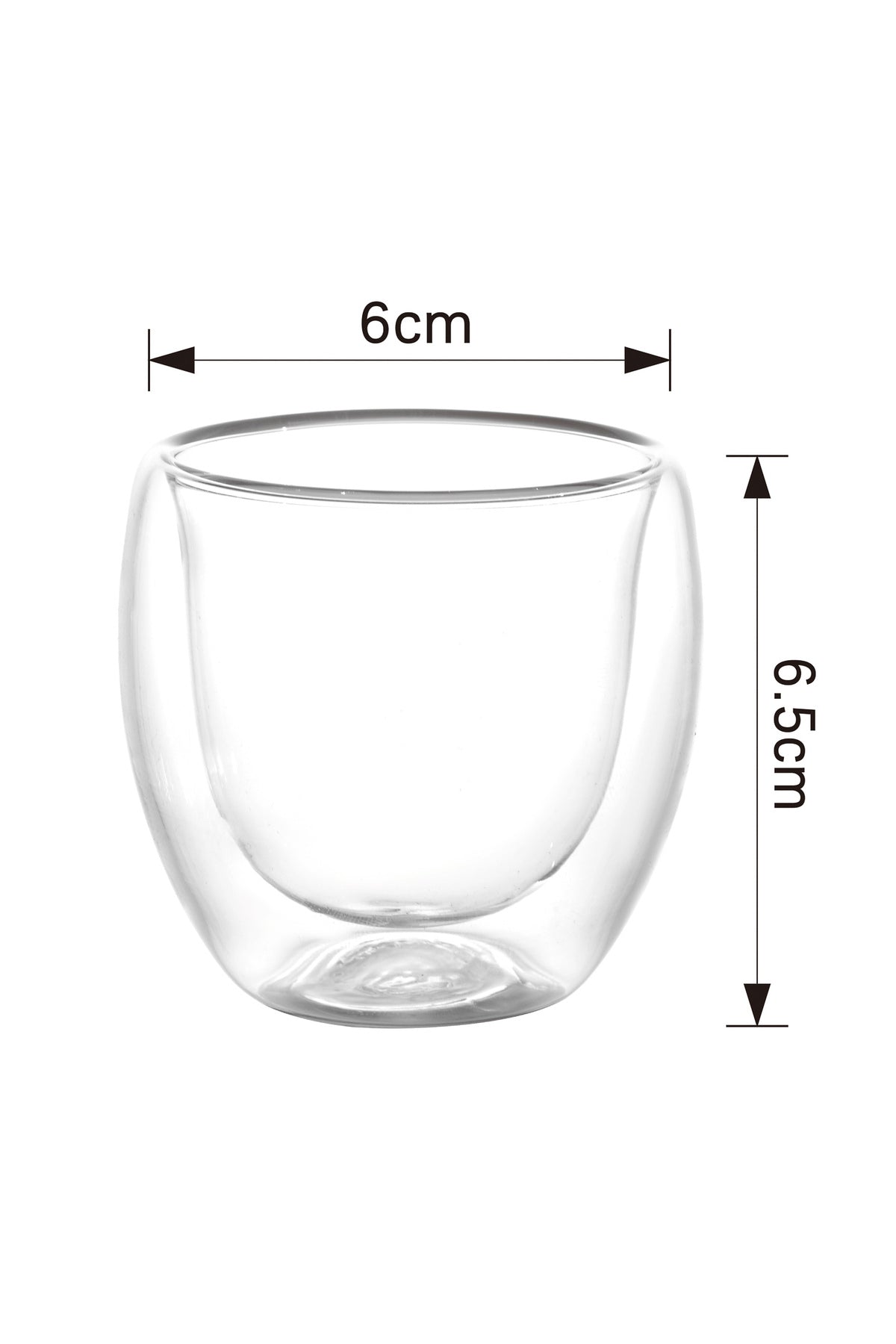 Cană din sticlă cu perete dublu 250 ml – Pahar termoizolant transparent