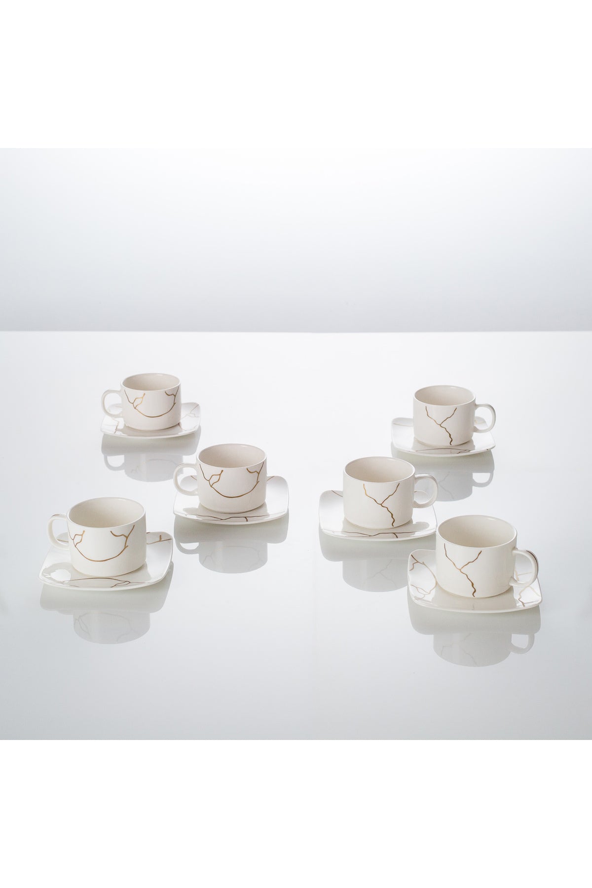Set de 6 cești cu 6 farfurioare, 180 ml - Infinity Collection