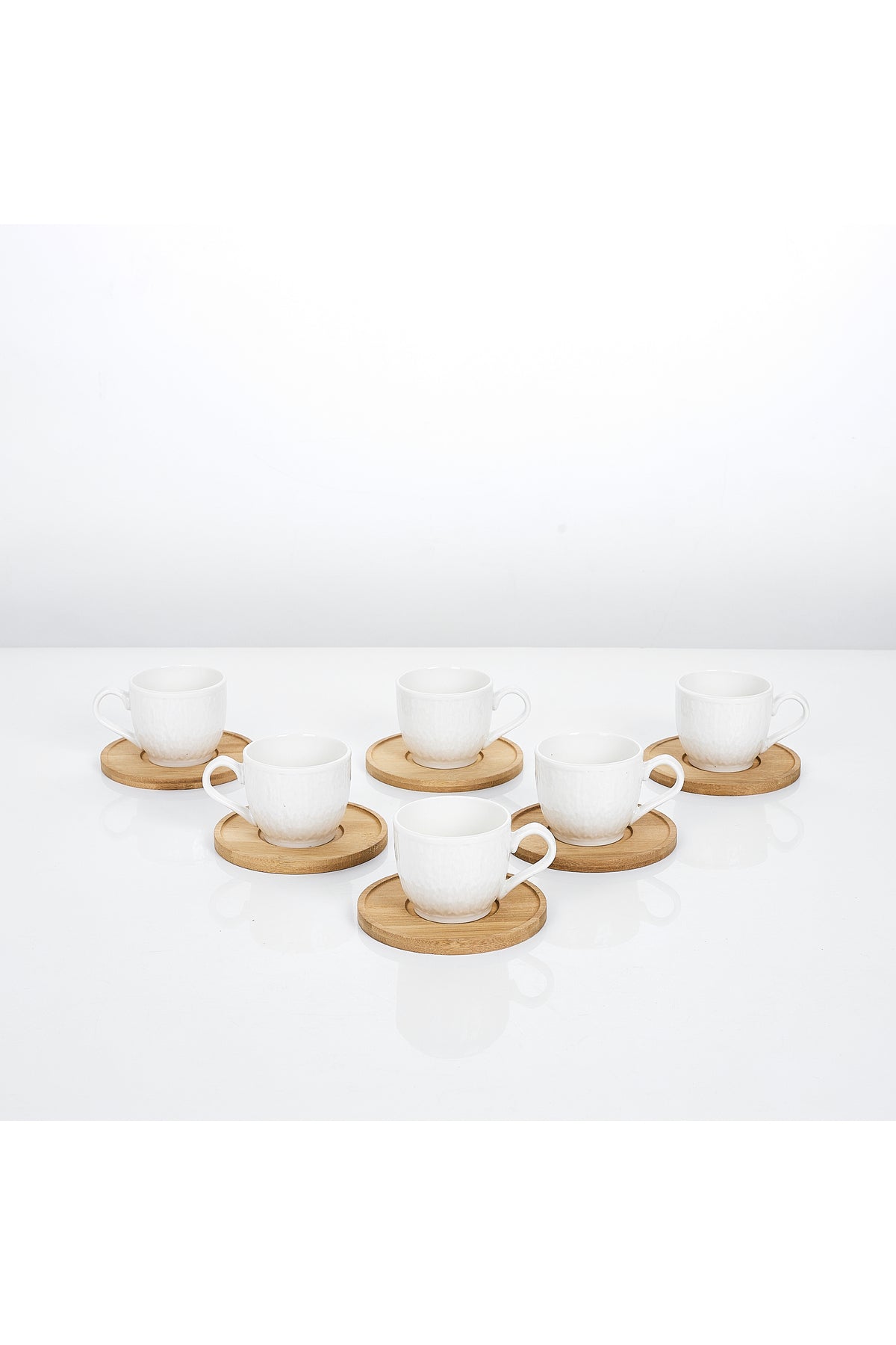 Set de 6 cesti de 90 ml, cu 6 farfurioare
