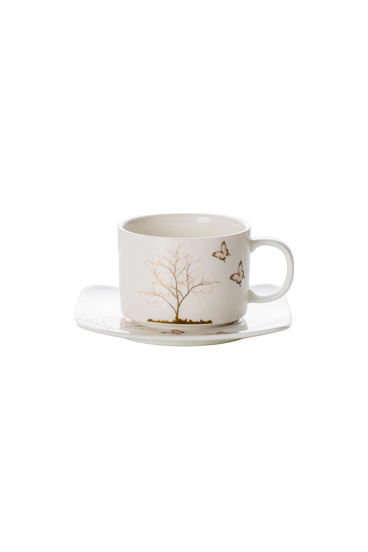 Set de 6 cești cu 6 farfurioare, 180 ml - Lifetree Collection