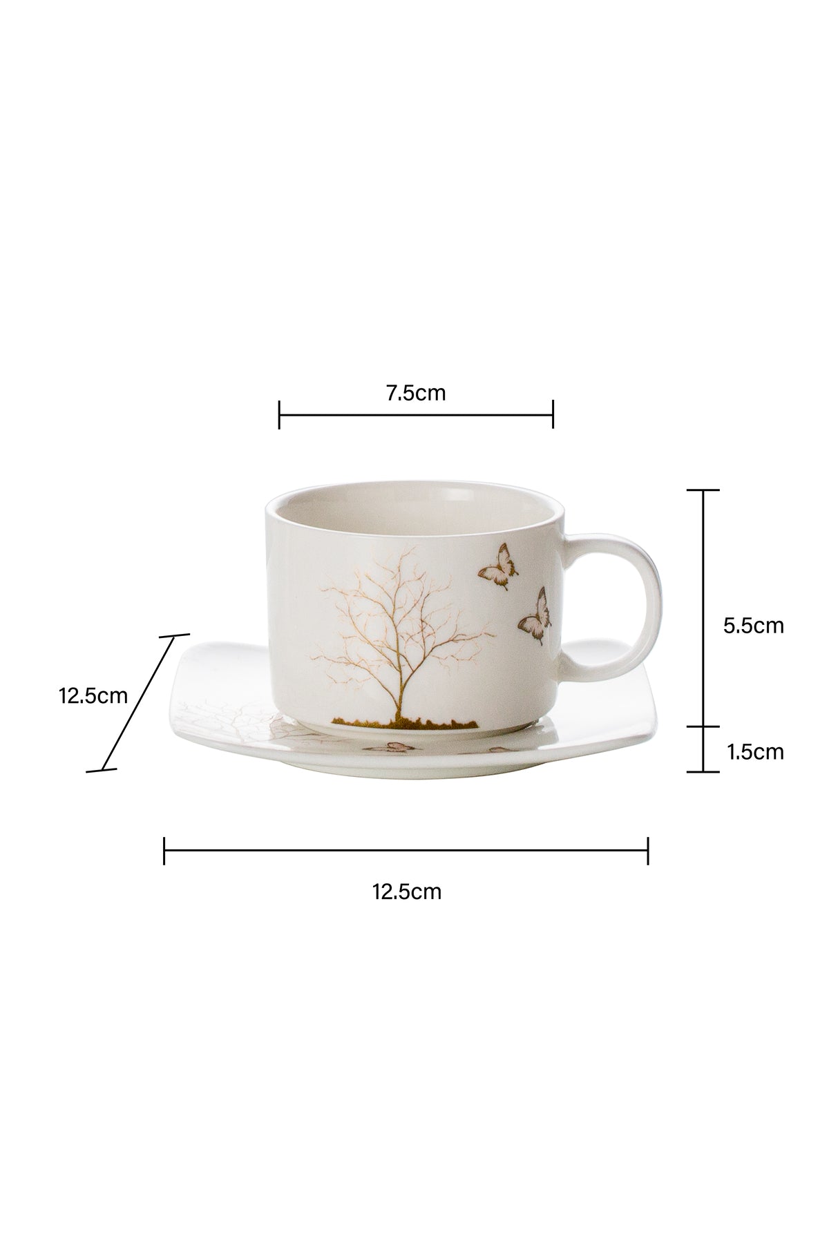 Set de 2 cești cu 2 farfurioare, 180 ml - Lifetree Collection