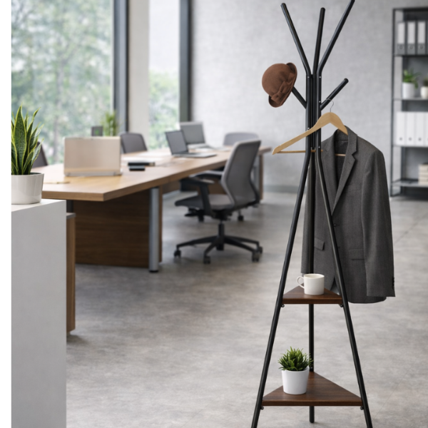 Cuier de haine din metal si lemn Gros – Cuier multifunctional modern pentru hol si dormitor, 180 x 49 cm - Calitate Premium