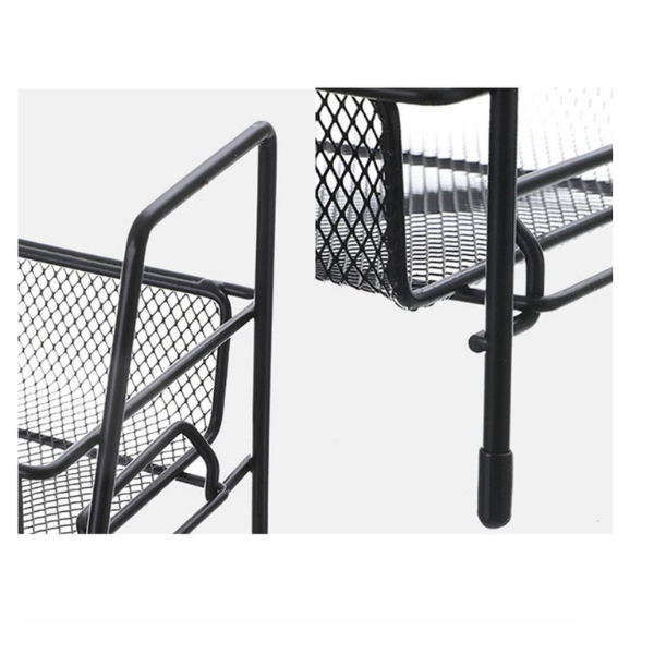 Raft organizator bucatarie, 2 niveluri stil loft, metal, 31 x 32.5 x 17 cm, Metal