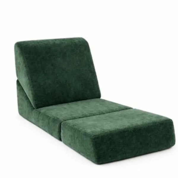 Canapea extensibila pliabila 3 in 1, Verde, cu spuma cu memorie, Suport ergonomic - 89x80x69 cm