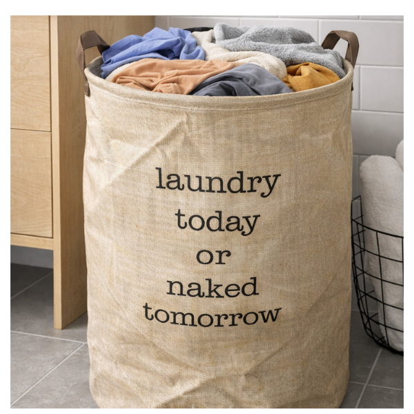 Cos de Rufe Textil Multifunctional – 35x40 cm, Cos Depozitare Haine - bej