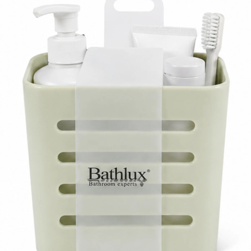 Suport organizator baie Bathlux, Autoadeziv, 10x10,8x7,8 cm