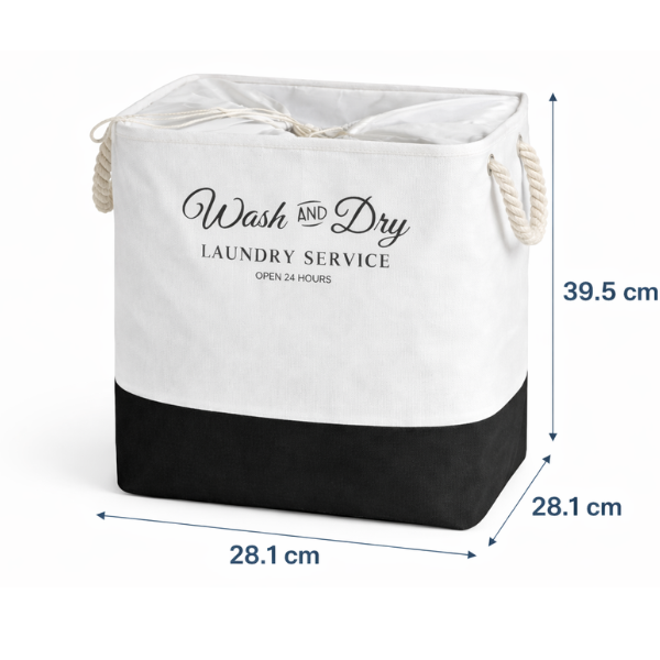 Cos de rufe textil pliabil, impermeabil, cu manere, 39.5x28.1x21.8 cm