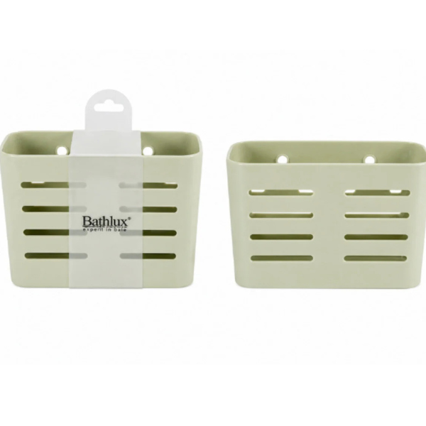 Suport organizator pentru baie Bathlux, autoadeziv, 12x18.5x9 cm