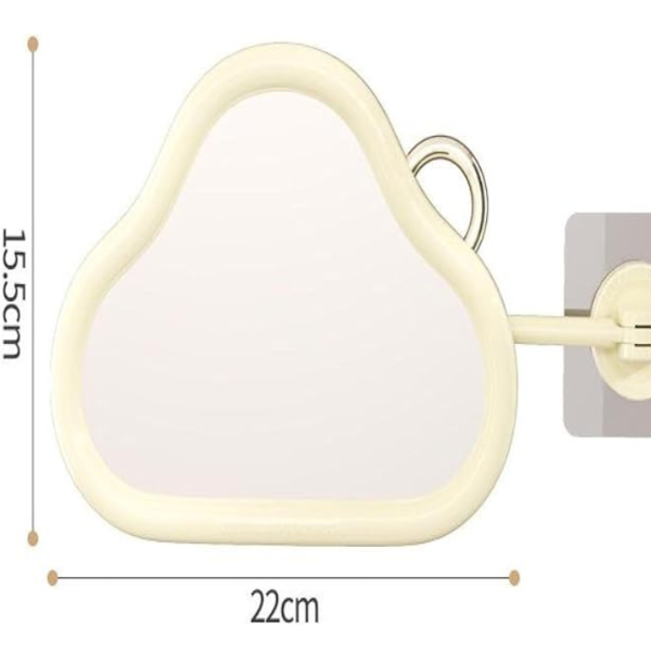 Oglinda cosmetica de perete cu brat extensibil si ventuza autoadeziva, rotire 180° - Galben
