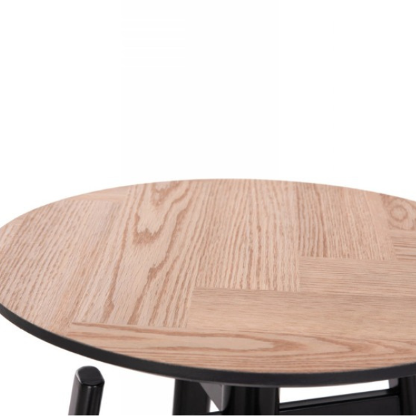 Masa de cafea rotunde din MDF cu baza metalica 50x50x53.5 cm - Premium