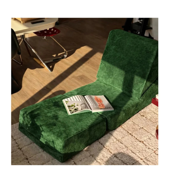 Canapea extensibila pliabila 3 in 1, Verde, cu spuma cu memorie, Suport ergonomic - 89x80x69 cm