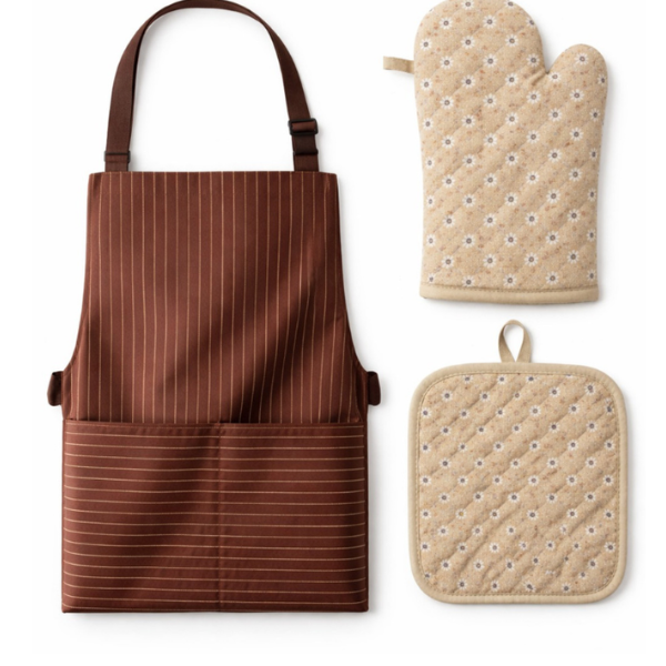 Set bucatarie 3 piese – Sort reglabil 60x80 cm + Manusa termorezistenta 26x16 cm + Suport oala 18x17 cm