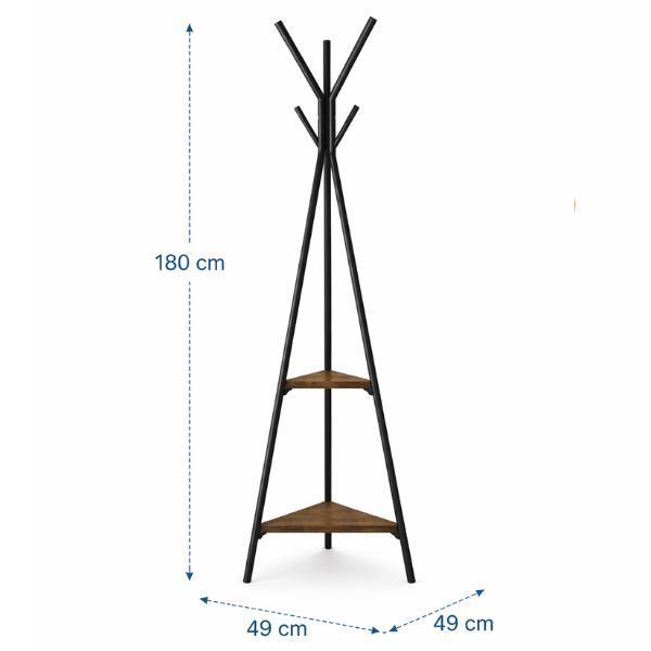 Cuier de haine din metal si lemn Gros – Cuier multifunctional modern pentru hol si dormitor, 180 x 49 cm - Calitate Premium