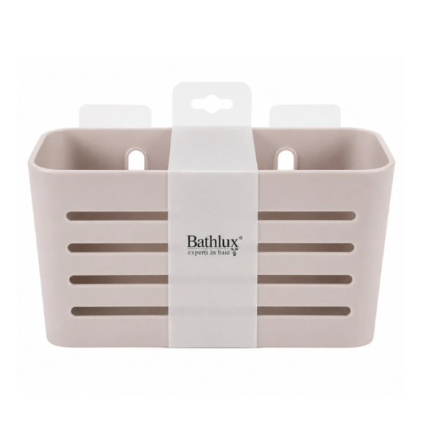 Suport organizator pentru baie Bathlux, autoadeziv, 12x18.5x9 cm