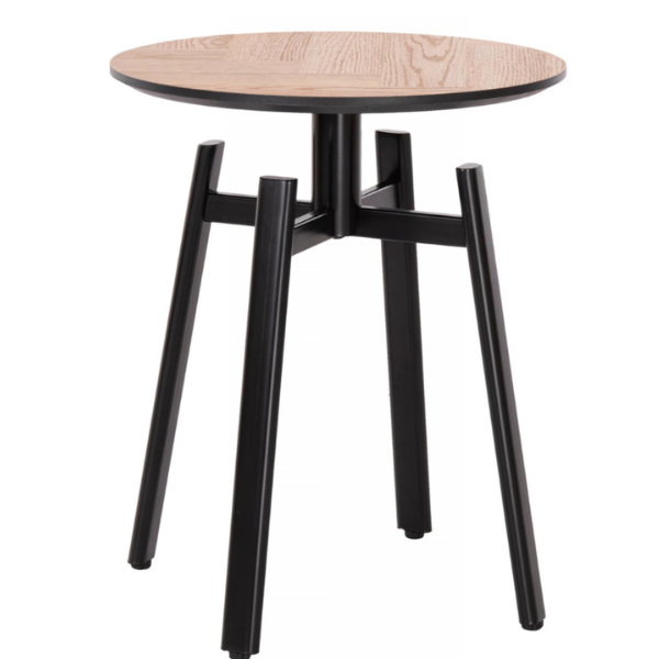 Set 2 Mese de cafea rotunde din MDF cu baza metalica, 80x80x45 cm/ 50x50x53.5 cm - Premium