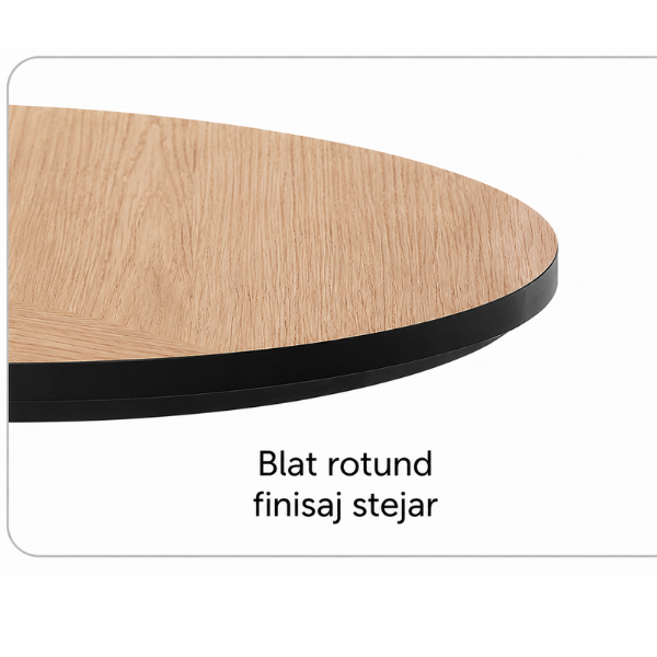 Masa de cafea rotunde din MDF cu baza metalica 50x50x53.5 cm - Premium