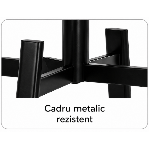 Masa de cafea rotunde din MDF cu baza metalica 50x50x53.5 cm - Premium