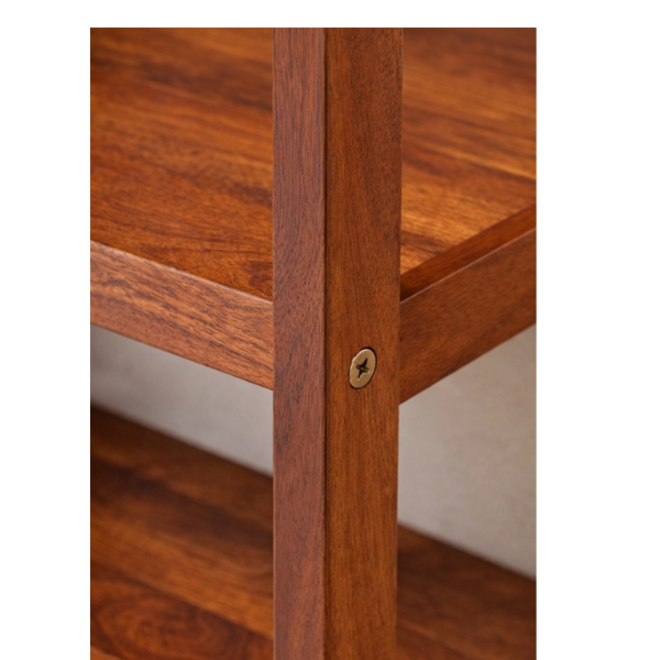 Organizator pantofi ingust din lemn Sheesham, 7 niveluri, suport pantofi vertical, dulap pantofi compact pentru hol, maro, economisire spati