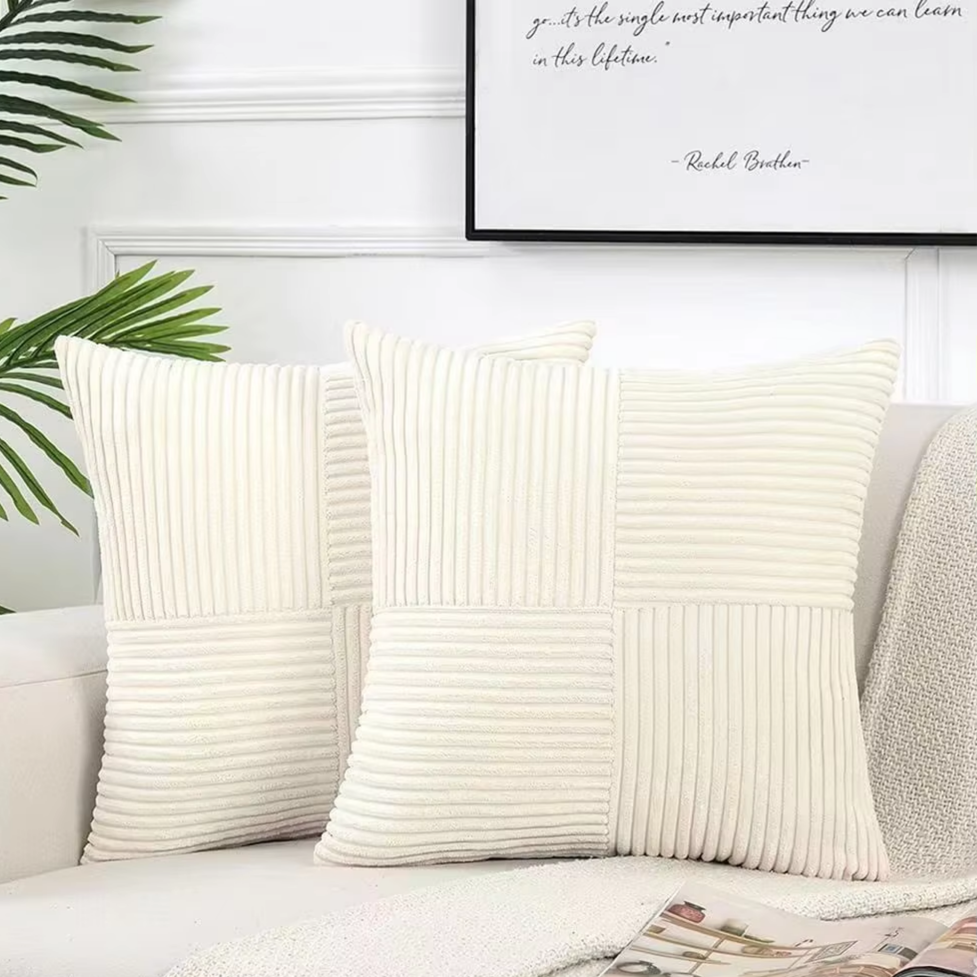 Set 2 Fete de Perna Decorative Gri Antracit, Model Corduroy cu Textura Premium, 45x45 cm
