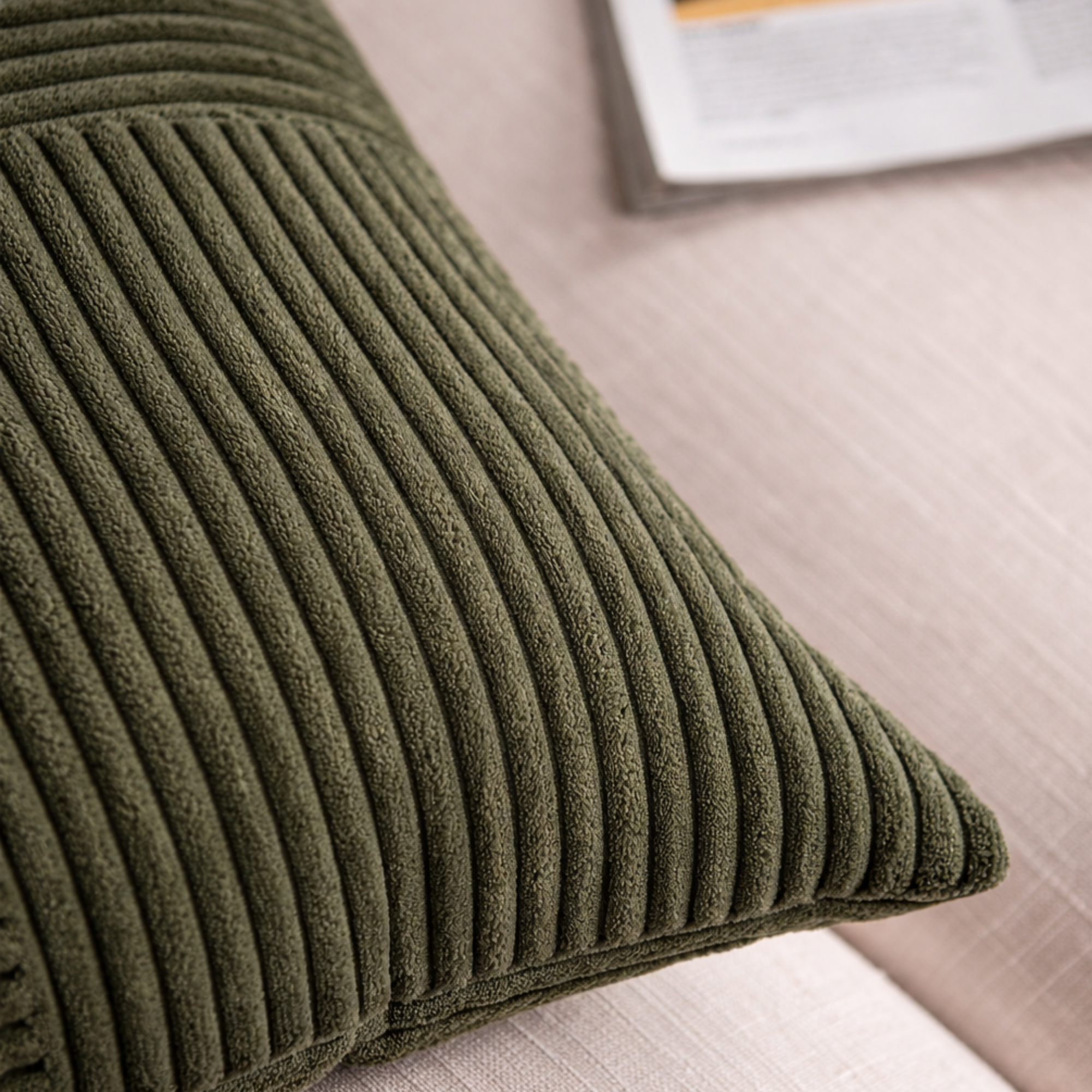 Set 2 Fete de Perna Decorative Gri Antracit, Model Corduroy cu Textura Premium, 45x45 cm