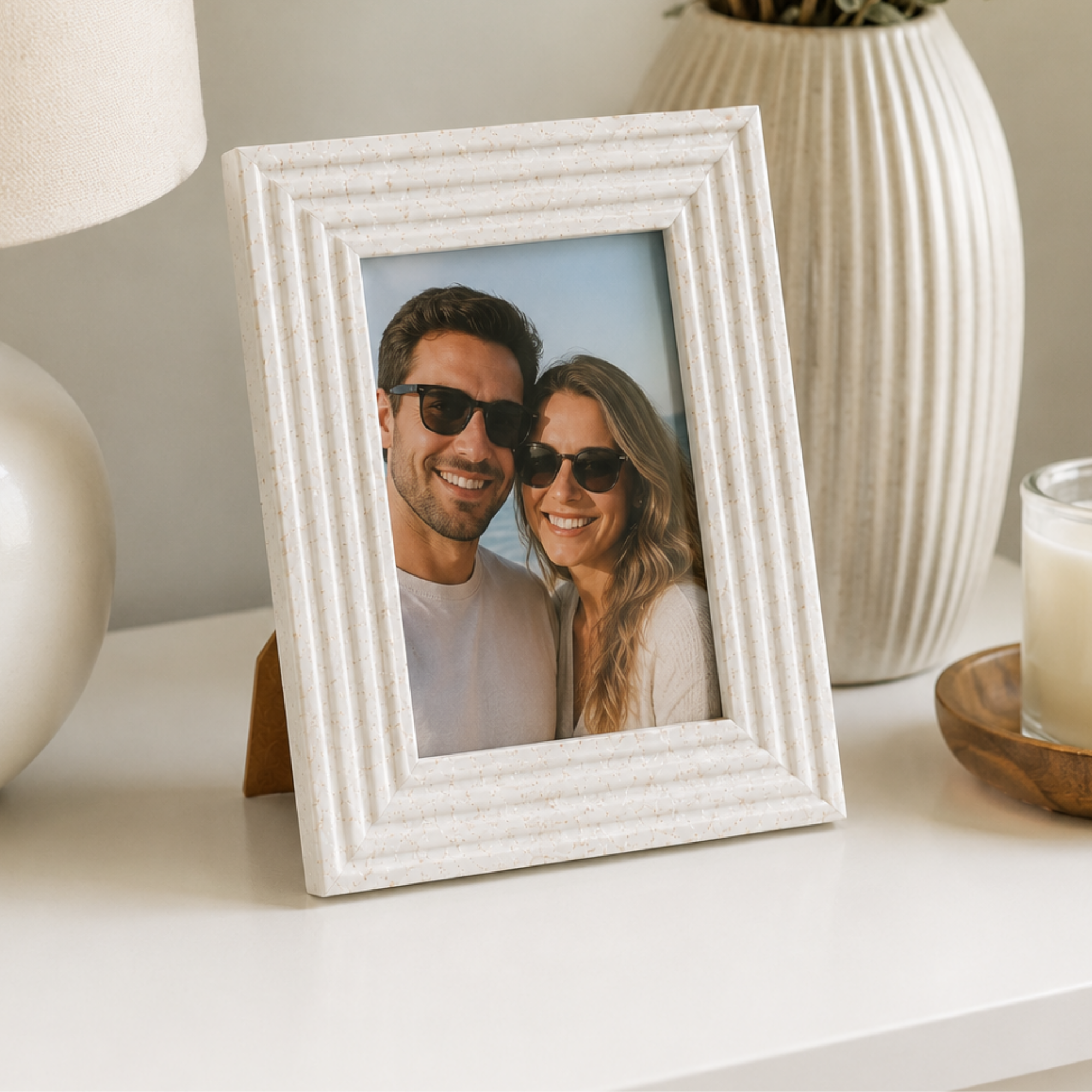 Rama Foto Premium, Aspect Lemn - Alb