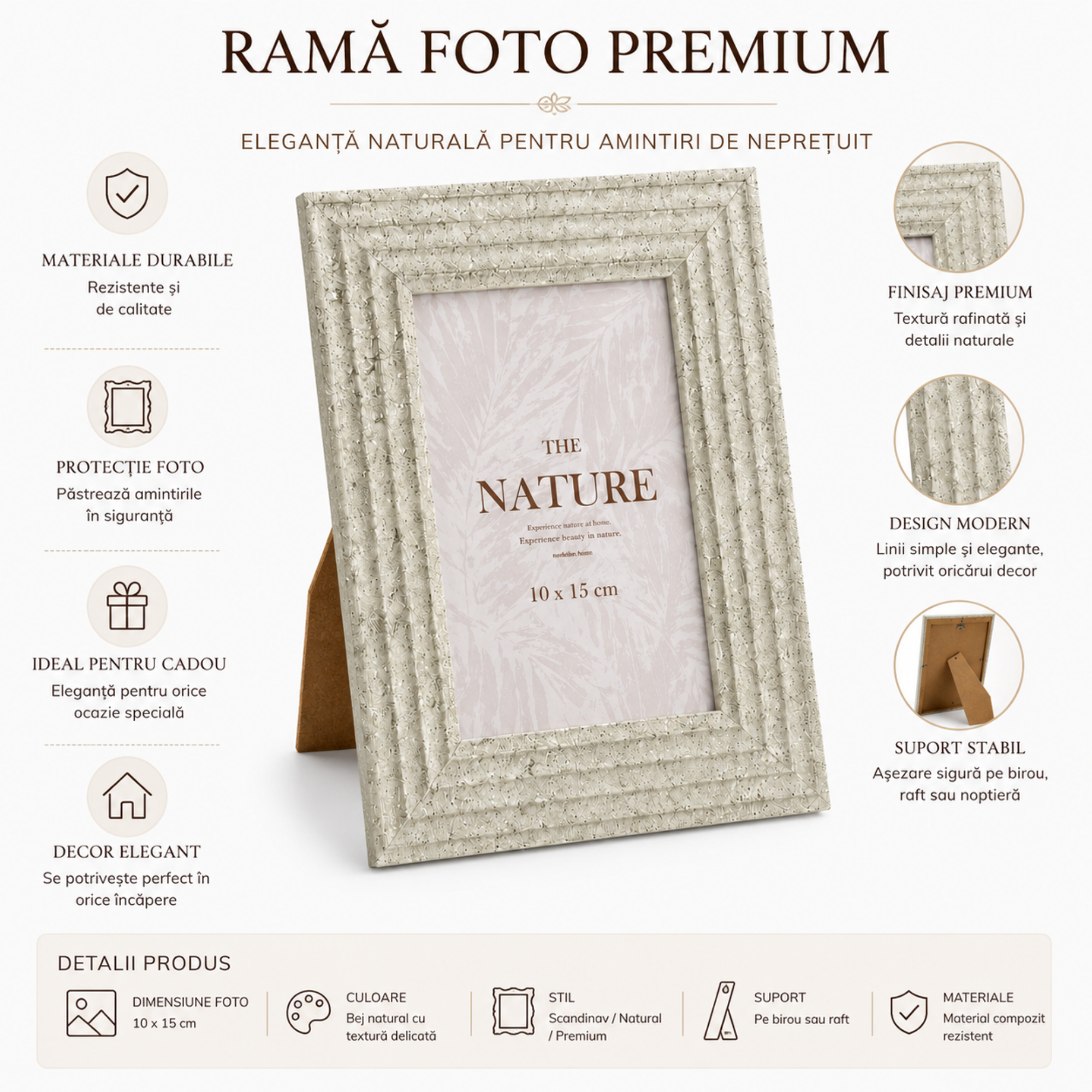 Rama Foto Premium, Aspect Lemn - Verde Pastel