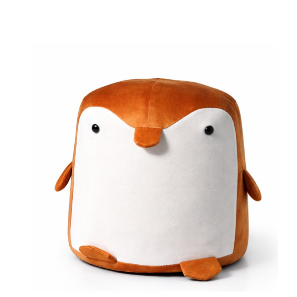 Taburet copii tip pinguin, lemn masiv, sezut confortabil, cu maner, practic si elegant