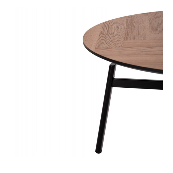 Set 2 Mese de cafea rotunde din MDF cu baza metalica, 80x80x45 cm/ 50x50x53.5 cm - Premium