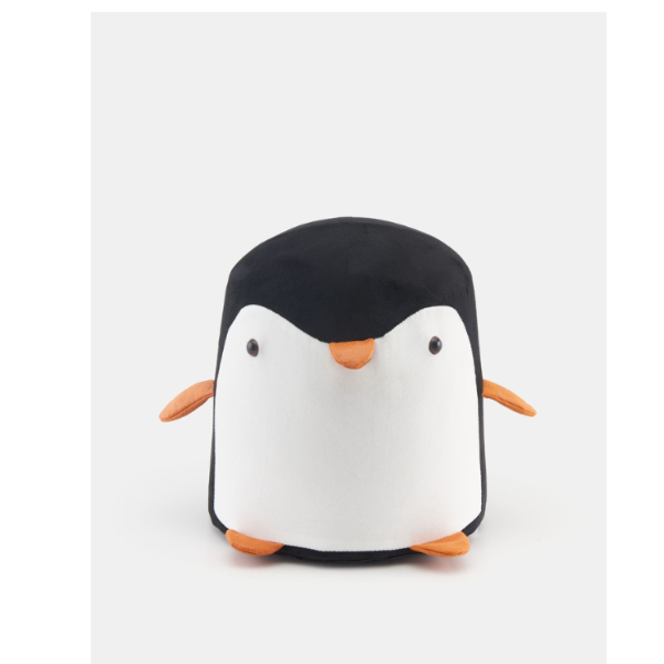 Taburet copii tip pinguin, lemn masiv, sezut confortabil, cu maner, practic si elegant
