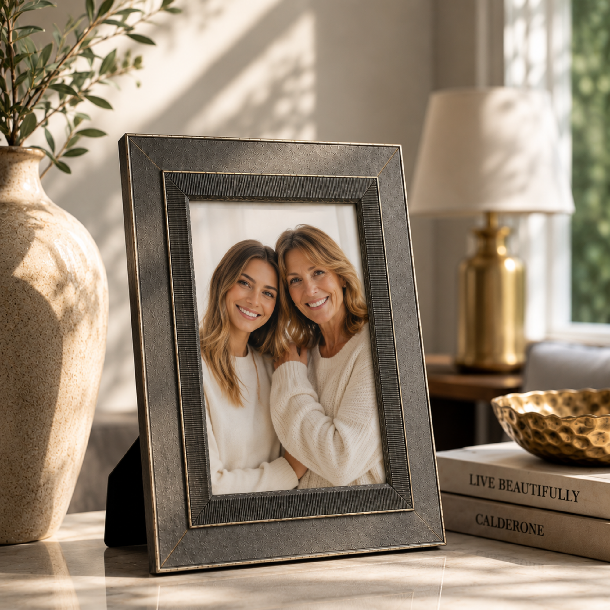 Rama Foto Premium, Gri Antracit cu Accente Arginti