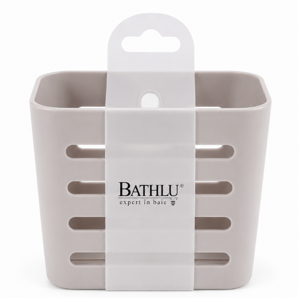 Suport organizator baie Bathlux, Autoadeziv, 10x10,8x7,8 cm
