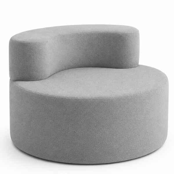 Fotoliu supradimensionat boucle, fotoliu lounge, tip sherpa, 100 x 100 x 66 cm - Gri