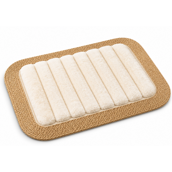 Covoras Baie Premium cu Margine Iuta Naturala, Antiderapant si Absorbant, 60 x 80 cm