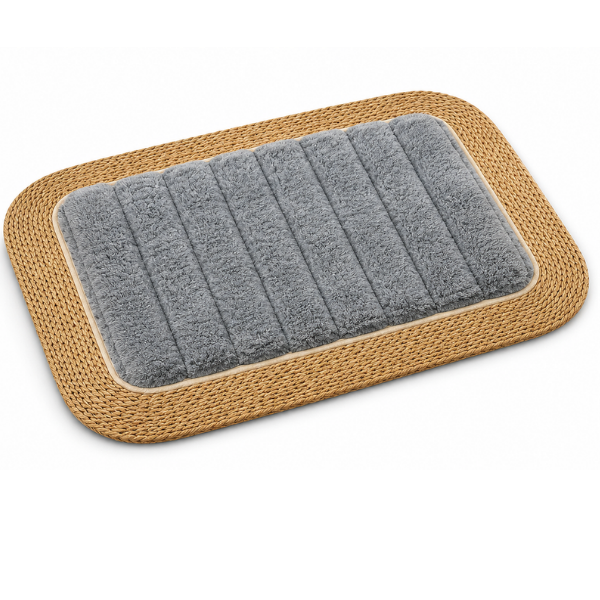 Covoras Baie Premium cu Margine Iuta Naturala, Antiderapant si Absorbant, 60 x 80 cm