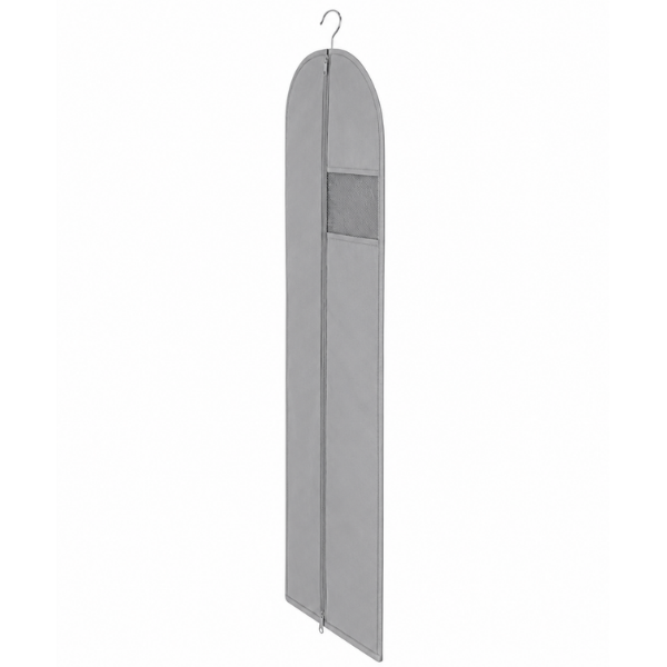 Husa pentru haine cu fermoar, material netesut respirabil, buzunar transparent, 60 x 120 cm
