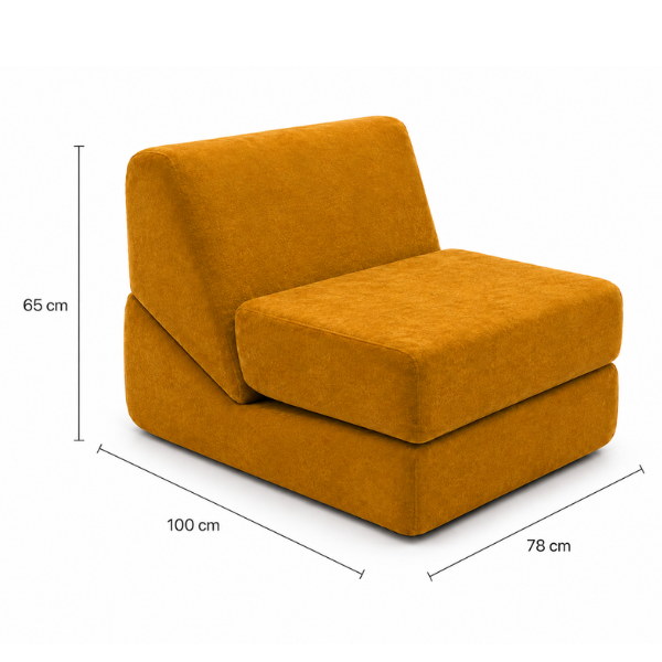 Canapea extensibila pliabila 3 in 1, Verde, cu spuma cu memorie, Suport ergonomic - 89x80x69 cm