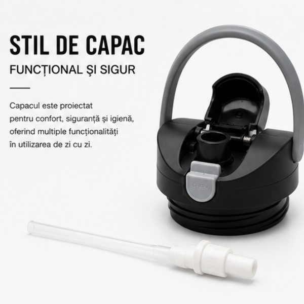 Sticla termos sport SITARAYURI, cu capac flip-top - 900 ml