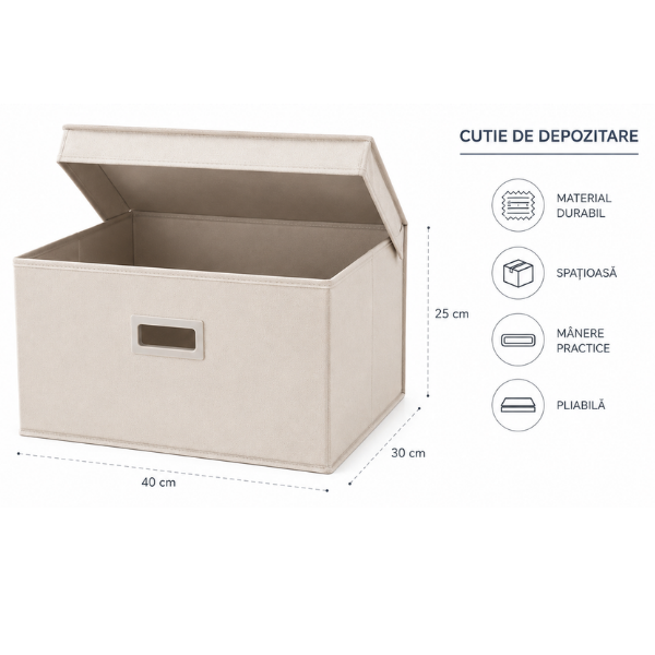 Cutie de depozitare textila, organizator multifunctional - Premium