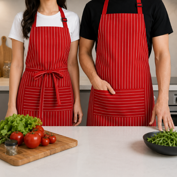 Sort bucatarie ajustabil textil cu dungi, Unisex - 80 x 60 cm