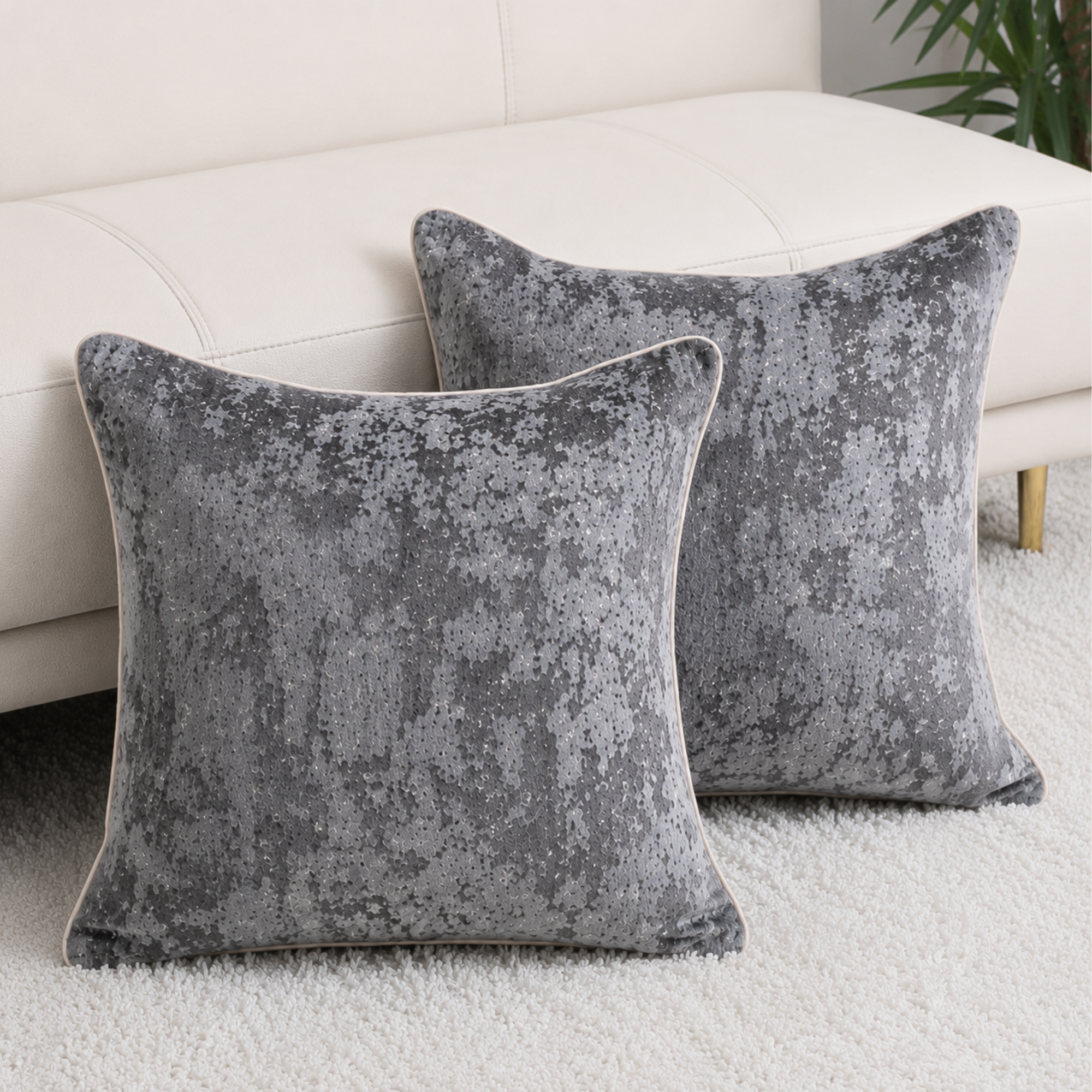 Fata de Perna Decorativa Catifea Premium, Model Marmorat, Fermoar Ascuns – 45 x 45 cm
