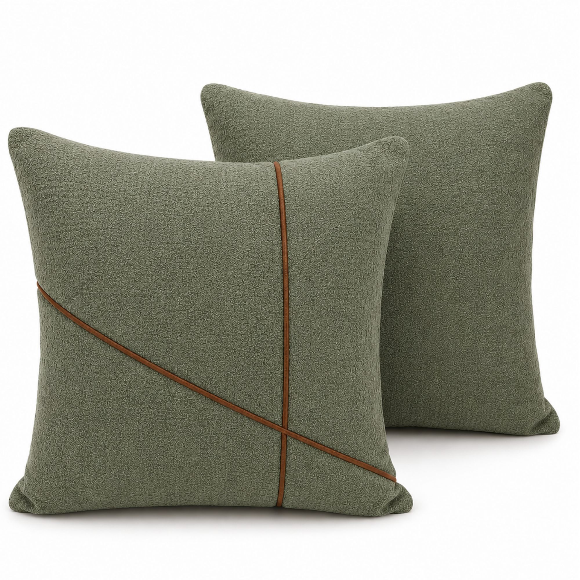 Fata de Perna 45 × 45 cm, Textură Boucle, Design Modern cu Linii Decorative, Fermoar Ascuns