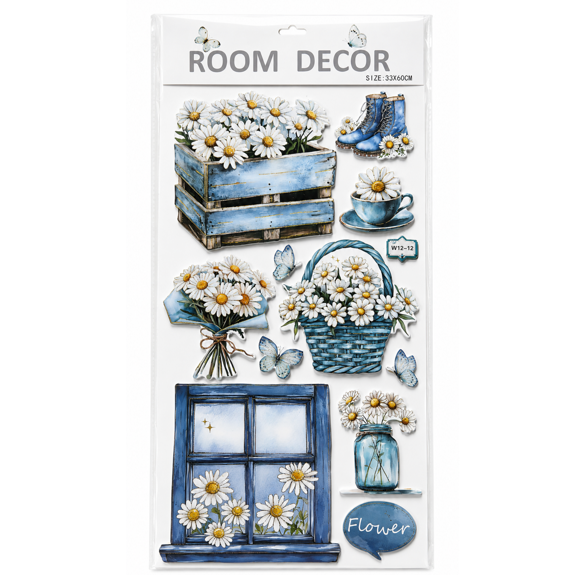 Autocolant Decorativ 3D Premium pentru Perete cu Efect de Relief, Plante Tropicale - 33 × 60 cm