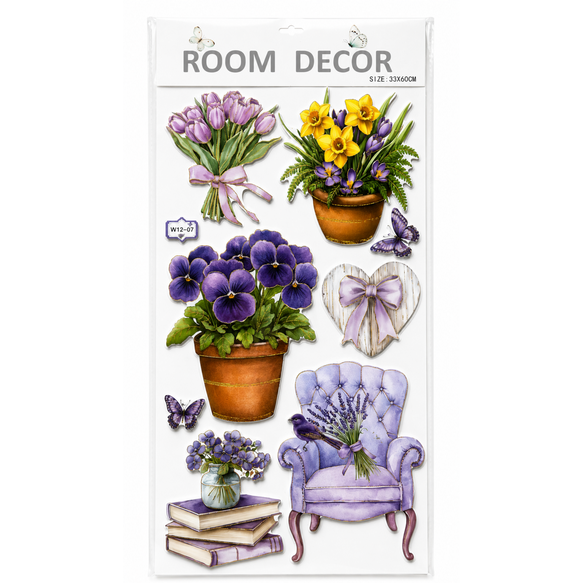 Autocolant Decorativ 3D Premium pentru Perete cu Efect de Relief, Plante Tropicale - 33 × 60 cm